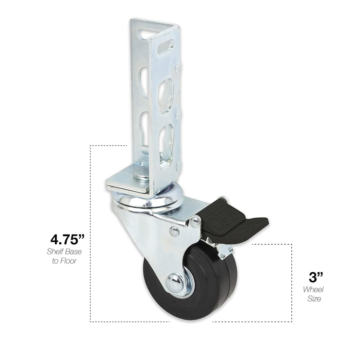 storage rack caster wheels (adapts to boltless self shown in use