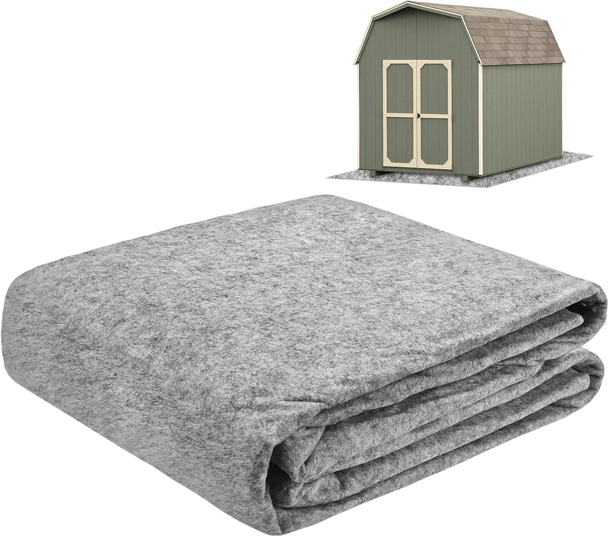 M METERXITY Outdoor Storage Shed Mat, 6x8.2 FT Waterproof Small Shed Flooring Mat for Patio Furniture Floor Protecting from Wear/Liquid/Dust/Oil, Non-Slip Carport Pad [Grey White]