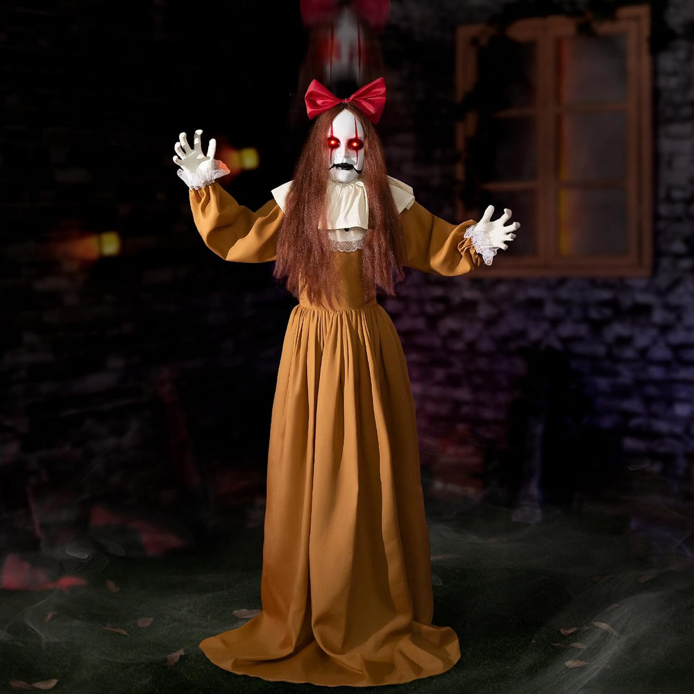 Halloween Animatronics Decorations, 6FT Animated Lifesize Scary Haunted Jumps...