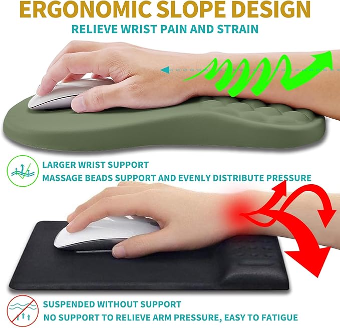 Hokafenle 2 in 1 Ergonomic Mouse Pad Wrist Support & Wrist Rest