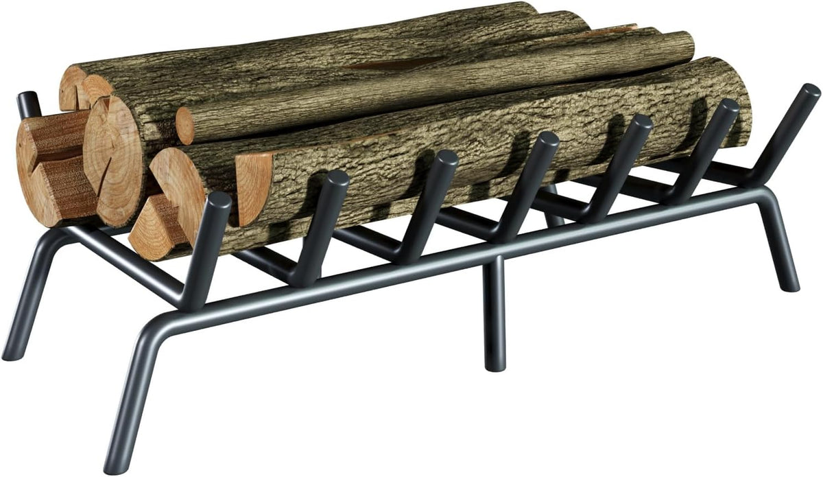 30-Inch Fireplace Grate, Heavy Duty 7-Bar Log Rack Holder