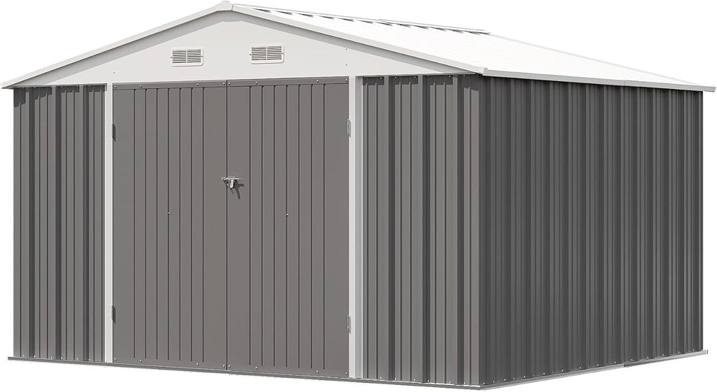 patiowell 10x8 ft outdoor storage shed, metal sheds, package contents