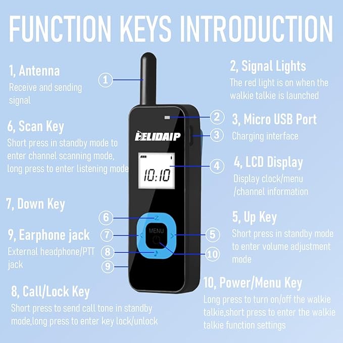 ELIDAIP T-M1 Super Mini Walkie Talkies