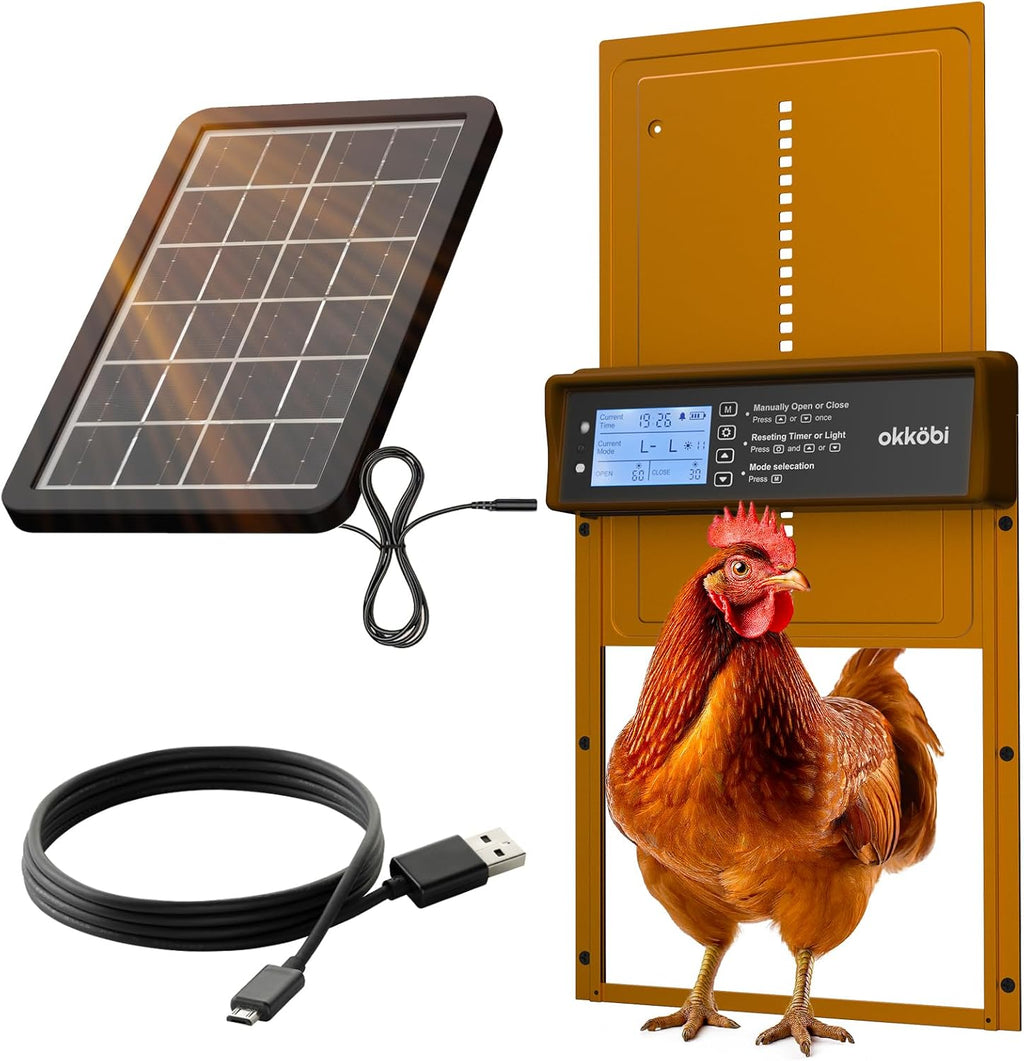 Okkobi Automatic Chicken Coop Door Solar Powered