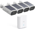aosu 2K QHD Solar Security Cameras Wireless Outdoor System, 4-Cam-Kit