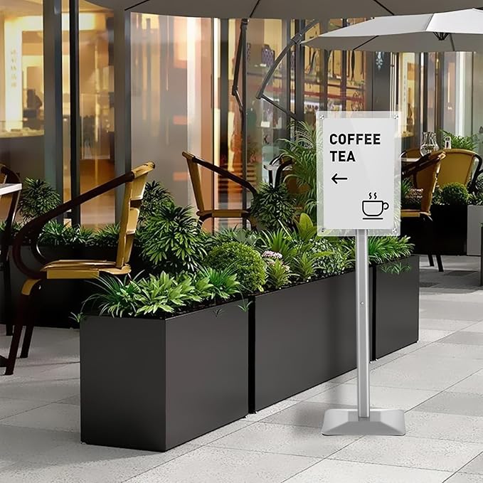 DISPLAYSWORKER Adjustable Heavy Duty Pedestal Sign holder floor Stand, sign