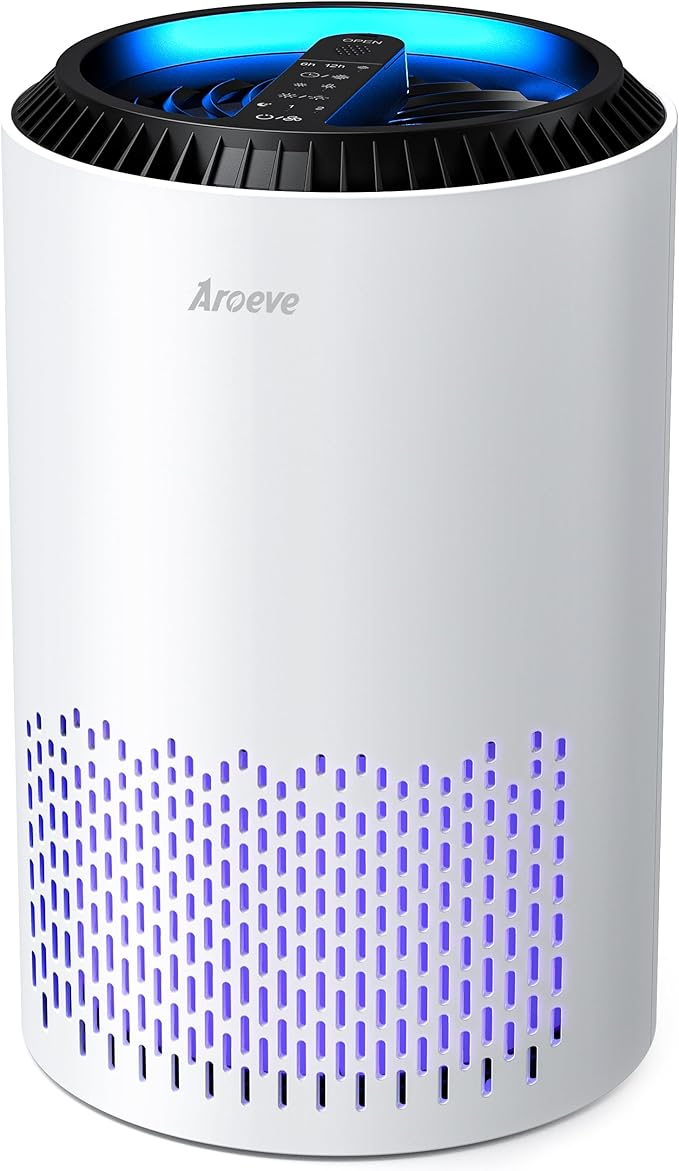 AROEVE Air Purifiers for Bedroom Home, 3 Layer Filter for Smoke Pollen