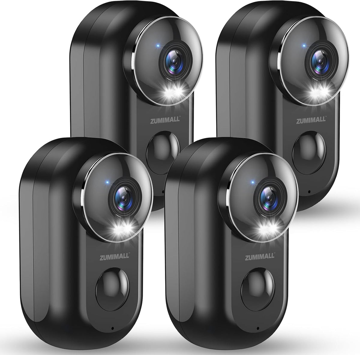 ZUMIMALL Security Cameras Wireless Outdoor, 4 Packs, 2K Cameras