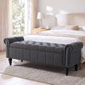 HOMEFLEX 58" Storage Bench for Bedroom, End of Bed Bench, Chenille Dimgray