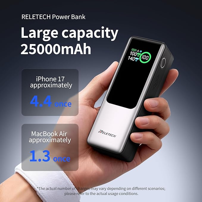 Reletech 140W Portable Fast Charger 25000mAh