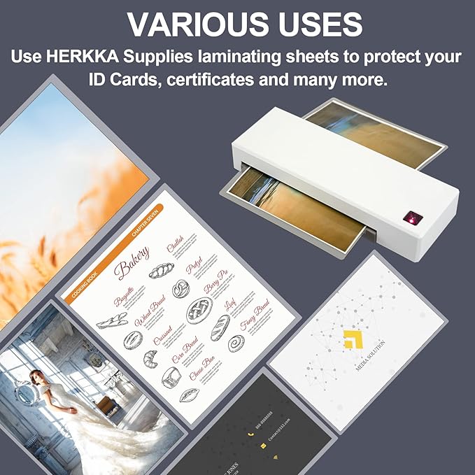 HERKKA 600 Pack Laminating Sheets, Holds 8.5 x 11 Inch Sheets, 3 Mil Clear