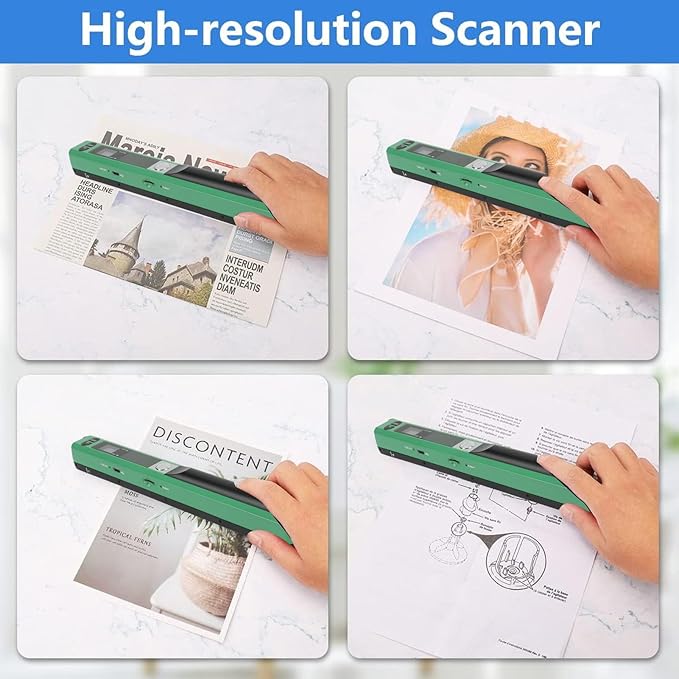 Ymiko A4 Document Scanner Portable High Resolution 900 DPI Multifunctional