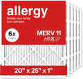 20x25x1 Air Filter by AIRx Filters MERV 11 Pleated Furnace Filter HVAC AC (6 Pack)