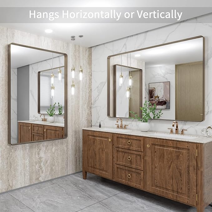 LOAAO 48”X36” Bronze Bathroom Mirrors