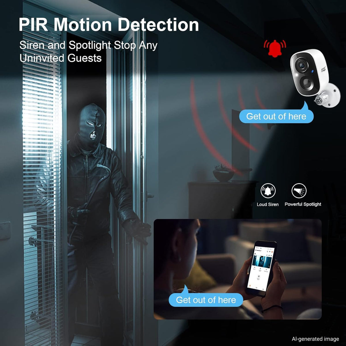 dct security cameras wireless outdoor: wifi battery cameras shown in use