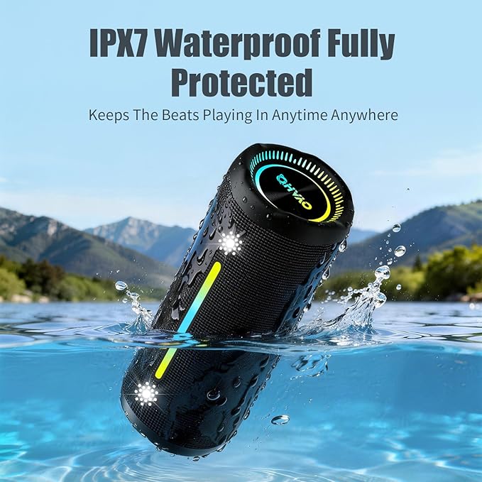 Bluetooth Speakers Wireless Loud Stereo Sound IPX7 Waterproof Outdoor Portable