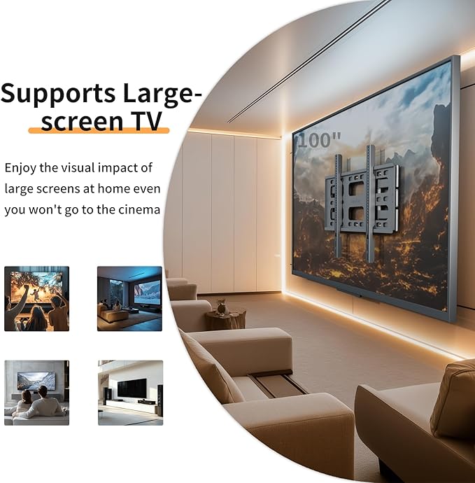 unho Heavy TV Wall Mount for 55 65 75 85 86 95 98 100 Inch TVs up to 264 lbs