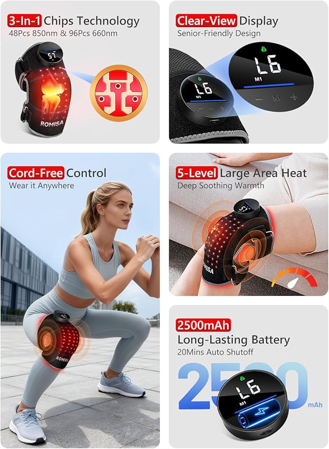 ROMISA Red Light Therapy Knee Brace