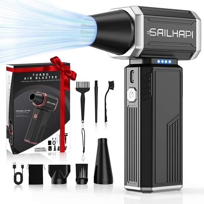 SAILHAPI Compressed Air Duster 300000RPM, Handheld Office Duster Brushless