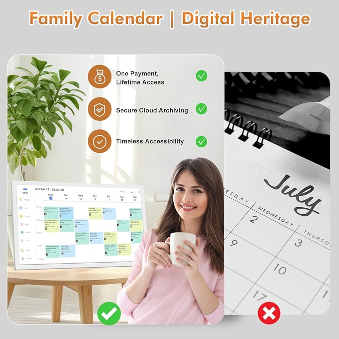 27" Smart Digital Calendar for-Family-Business-Schedules