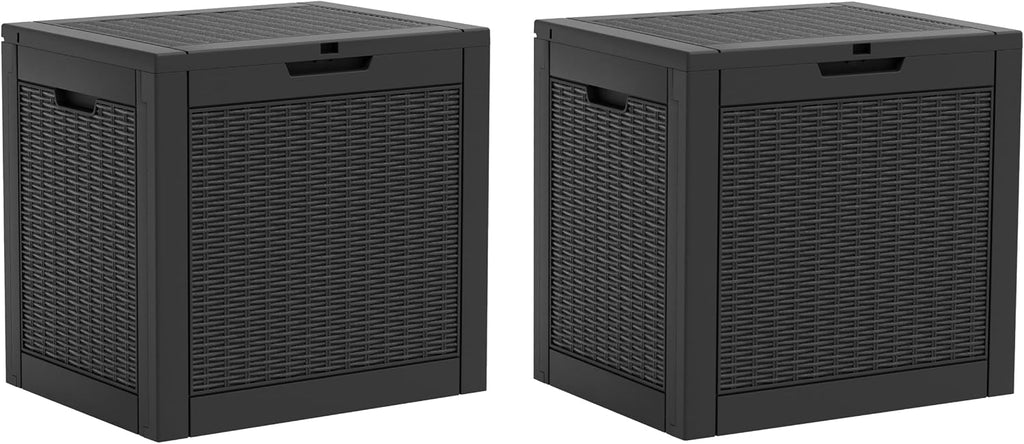 Outdoor Storage Box Waterproof, 32 Gallon Deck Box for Patio-2 Boxes