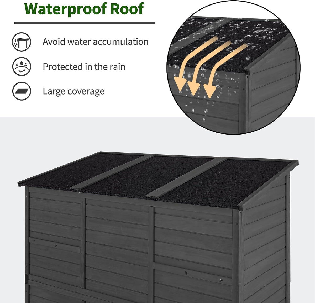 macrout outdoor storage cabinet with shelves, wood garden, package contents