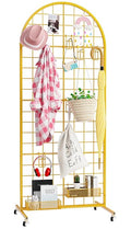 Asee'm Grid Wall Panels Display Stand 2' x 5.2' FT Gold Movable Wire Grid Wall