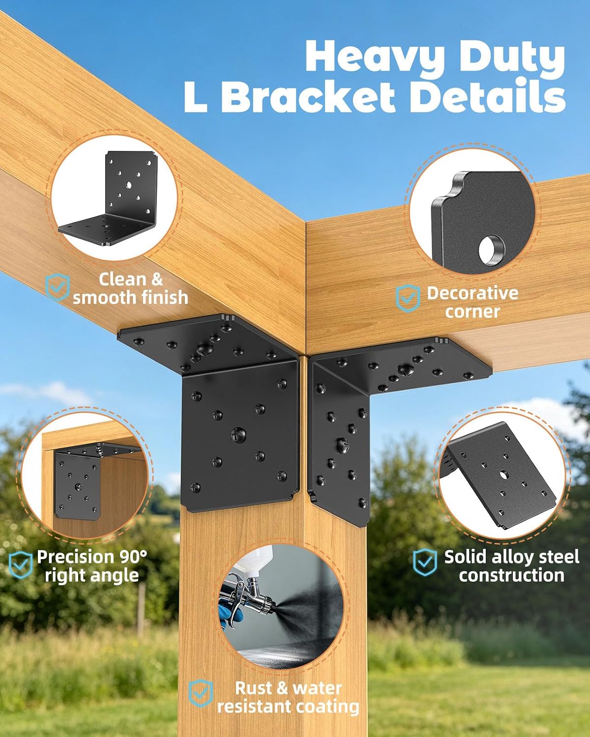 heavy duty l bracket , 4x4x3.5 brackets for, side view