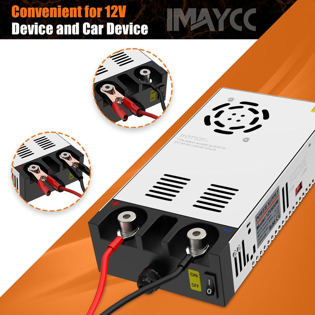 12v power supply,110v to 12v dc converter, imaycc showing dimensions