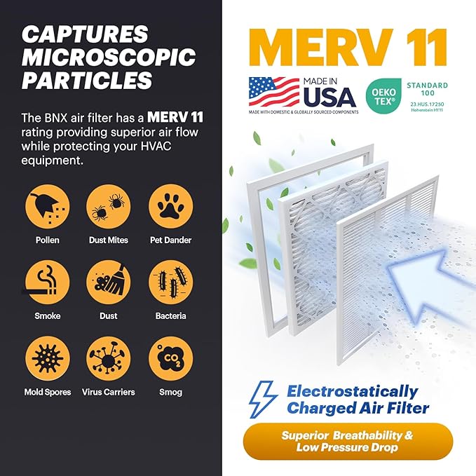 BNX TruFilter 10x30x1 Air Filter MERV 11 (4-Pack)