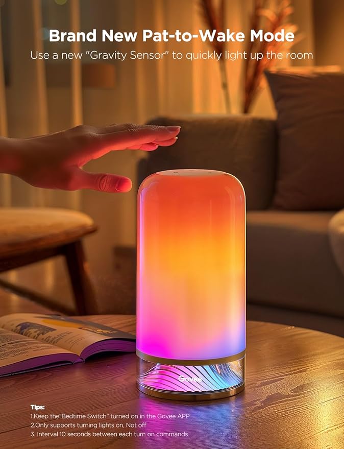 Govee RGBIC Smart Table Lamp 2, Touch Bedside Small Table Lamp Compatible