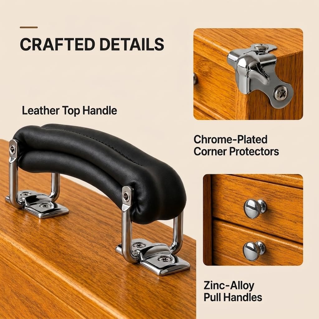 heritage 4-drawer desktop tool box, lock & felt, package contents