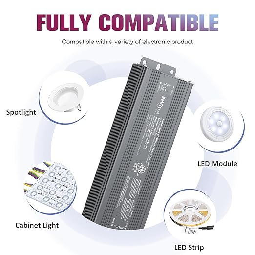 EMITEVER Triac Dimmable LED Driver, 2 Packs 80W Power Supply, AC 120V to DC 24V
