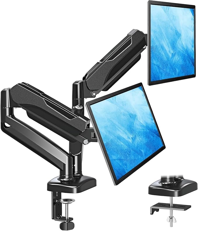 MOUNTUP Dual Monitor Stand for Desk, Monitor Arms for 2 Monitors 32 27 24 22