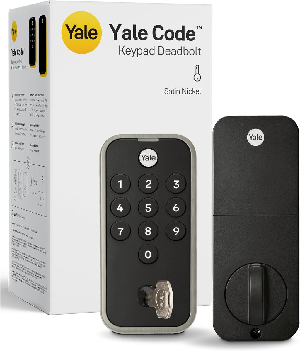 Yale Digital Keypad Deadbolt, Keyless Entry Door Lock, Satin Nickel
