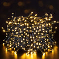Quntis Battery Powered String Lights Outdoor, 132FT 300 LED Indoor Christmas Tree Lights Waterproof with 8 Modes and Timer for Halloween Patio Balcony Garden, Warm White