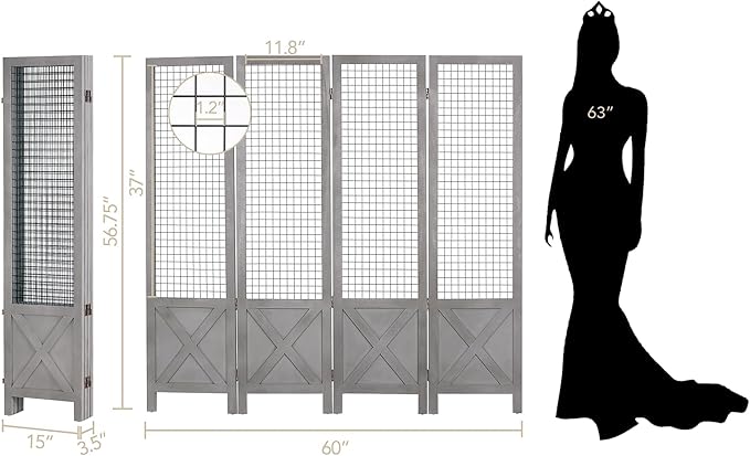 Wnutrees 4 Panel Gridwall Display, Portable Freestanding Display Board