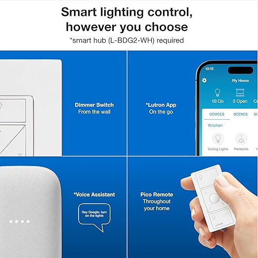 Lutron Caseta Original Smart Dimmer Switch Kit w/ Hub,