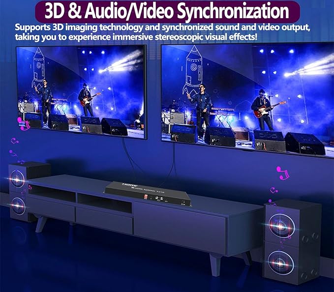 8K HDMI Splitter 1×10 HDMI2.1 Replicator Distributor 1 in 10 Out Affordable