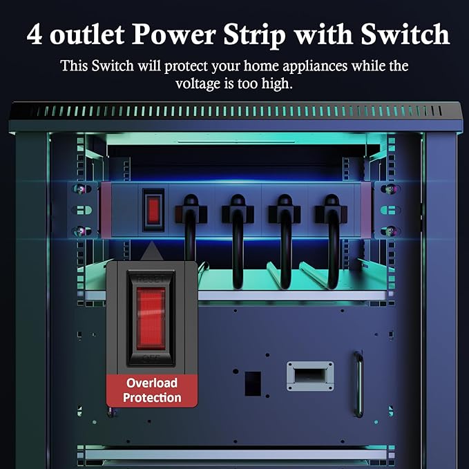 10 inch Rack Mount Power Strips PDU 4 Outlets