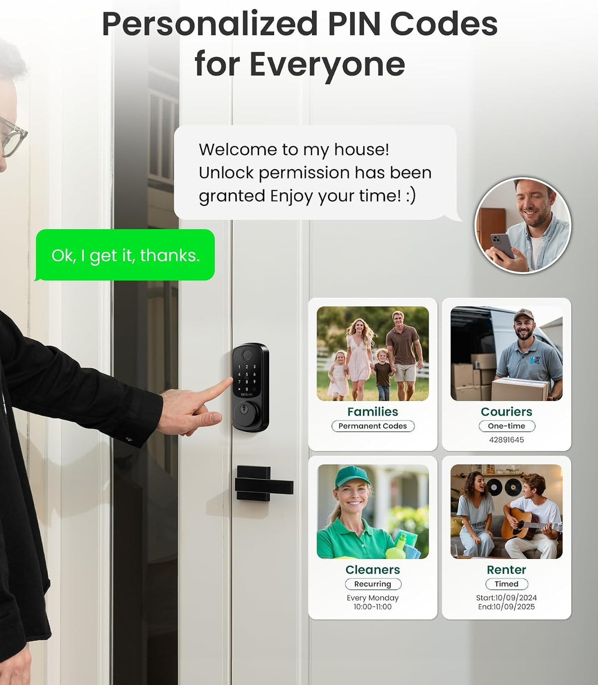 DESLOC B200 Fingerprint Smart Door Lock, Keyless Entry Deadbolt