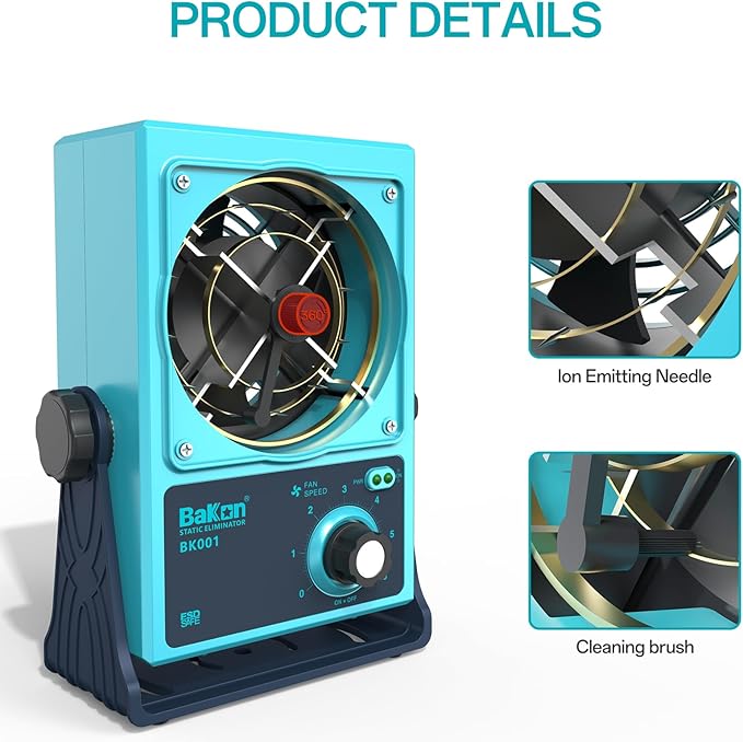 BK001 Ion Blower, Eliminate Static Electricity, Positive and Negative Charge