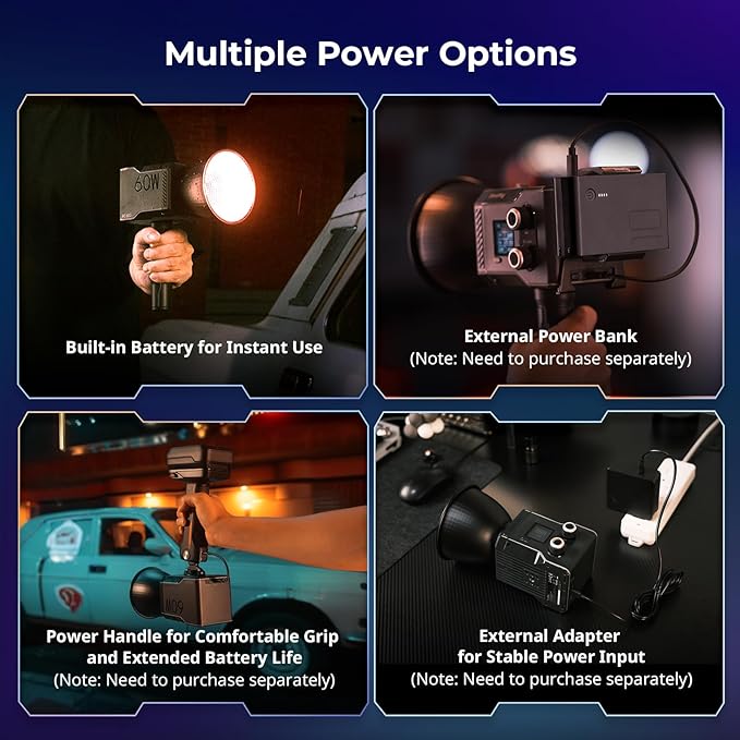 SmallRig RC 60C RGB LED Video Light, 3400mAh Battery 45min Runtime, APP Control