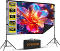 Projector Screen with Stand, TOWOND 100 inch Portable Projector Screen Black