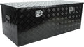 confote 48 Inch Heavy Duty Aluminum Stripes Plated Tool Box Pick Up Truck Bed RV Trailer Toolbox Square Storage Organizer with Side Handle, Lock and Keys, Waterproof -48"x 19.5"x 17.5"，Black