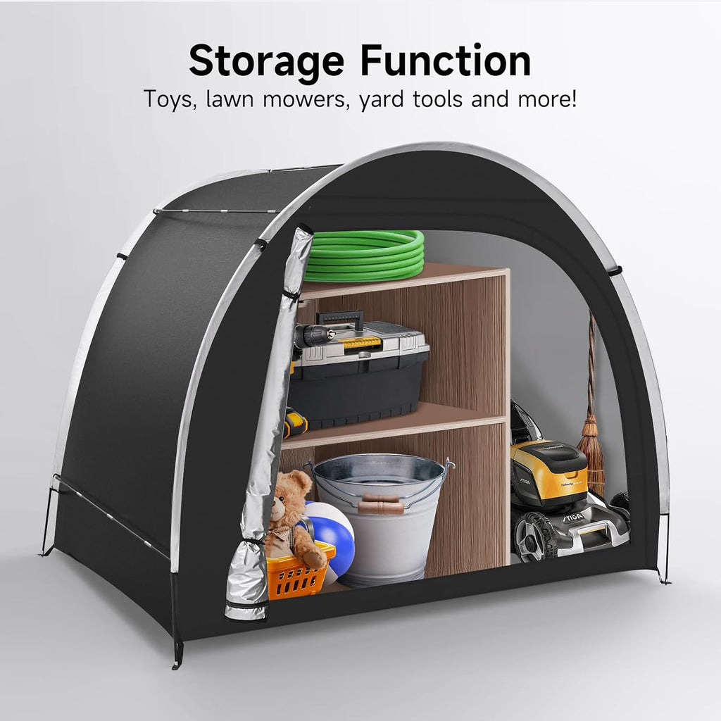 bike storage tent, pu5000 waterproof outdoor shed for showing dimensions
