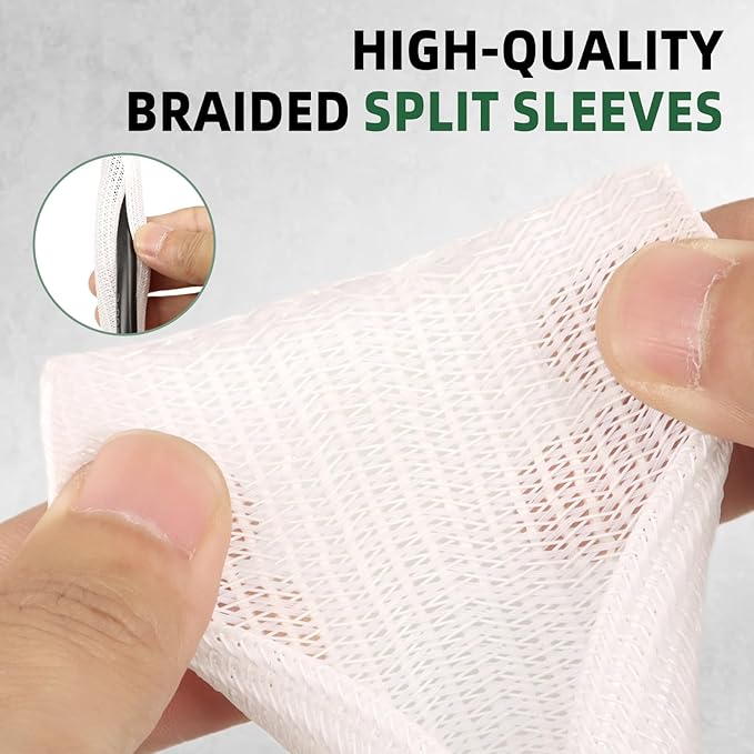 Split Wire Loom Tubing, Cable Protector Sleeve, Braided Cable Management