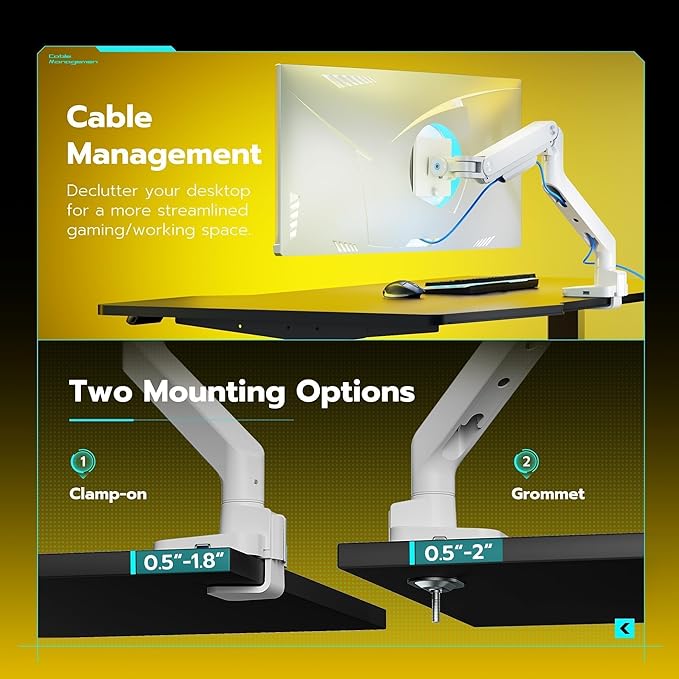 ARES WING Ultrawide Monitor Arms White