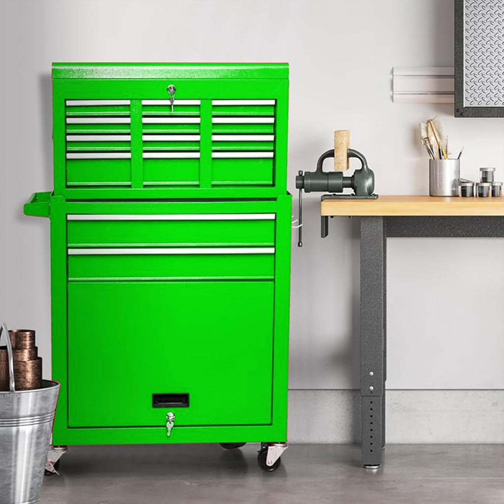 dawmilon 8 drawer rolling tool chest, 2-in-1 detachable shown in use