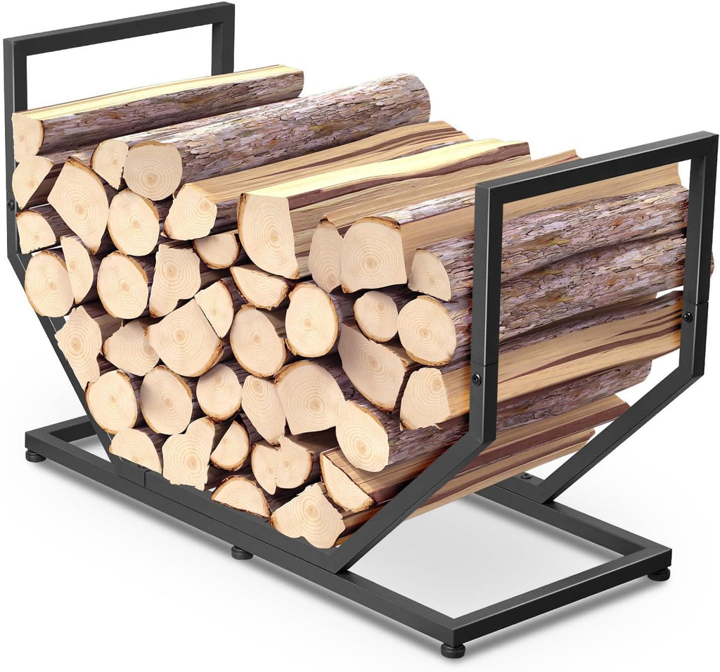 Firewood Rack Outdoor Indoor,31 Inch Metal Firewood Holder